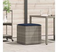 vidaXL Scatola portaoggetti grigio e blu navy rattan e tessuto tappezzeria medio