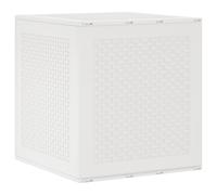 vidaXL Scatola portaoggetti da giardino, compatta, per esterni, bianca, 55 x 53 x 57 cm, in polipropilene, resistente alle intemperie, per patio, balcone o attrezzi da giardino e cuscini