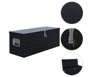 vidaXL Scatola in Alluminio 1085x370x400 mm Nera