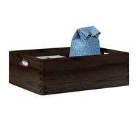 vidaXL Scatola in Legno con Manici Nera 40x30x13 cm in Legno di Pino