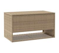 vidaXL Scatola per Cuscini da Esterno Beige 100x55x55,5 cm Polyrattan, Contenitore del Cuscino, Scatola del Cuscino del Giardino, Scatola