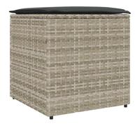 vidaXL Scatola per Cuscini Grigio chiaro 50 x 50 x 50 cm polyrattan