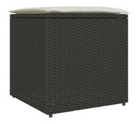 vidaXL Scatola esterna in rattan nero e crema, 80 cm