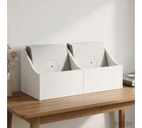 vidaXL Scatola per dischi LP 2 pz Bianco 37 x 33 x 32 cm