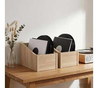 vidaXL Scatola per dischi LP 2 pz Rovere Sonoma 18 x 32 x 18 cm