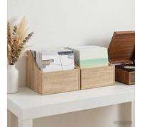 vidaXL Scatola per dischi LP 2 pz Rovere Sonoma 37 x 33 x 32 cm