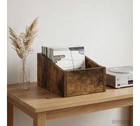 vidaXL Scatola per dischi LP Rovere Fumo 23 x 33 x 16 cm