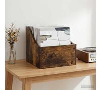 vidaXL Scatola per dischi LP Rovere Fumo 37 x 33 x 32 cm