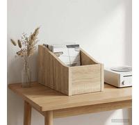 vidaXL Scatola per dischi LP Rovere Sonoma 18 x 32 x 18 cm