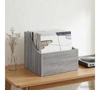 vidaXL Scatola per dischi LP Sonoma grigio 37 x 33 x 32 cm