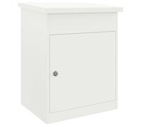 vidaXL Scatola per pacchi - Bianco, Acciaio, 44 x 35 x 59 cm, impermeabile, con Cam Lock, superficie opaca, per esterni, cassetta delle lettere sicura con porta a cerniera e fissaggio a parete,