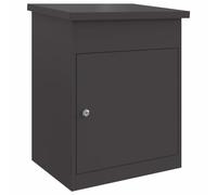 vidaXL Scatola pacchi nera in acciaio opaco impermeabile misura 44x35x59 cm con serratura a cam sicura per esterni Stile moderno e rettangolare facile accesso alla dispensa.