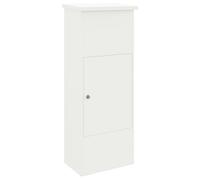 vidaXL Scatola per pacchi esterna in acciaio bianco, 44,5 x 29 x 110,5 cm, impermeabile, con pulsante di blocco sicuro, maniglie, porte a cerniera, serrature per cam, resistente alle intemperie, fino