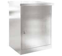 vidaXL Scatola per pacchi resistente alle intemperie con cerniera in acciaio inox e serrature a pressione. Spazzolato in grigio-nero, 44 x 35 x 59 cm. Spazio sicuro per giardino, terrazza e consegne.