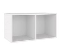 vidaXL Contenitore per vinili 71x34x36 cm, 2 scomparti, Bianco, Legno ingegnerizzato, retro robusto