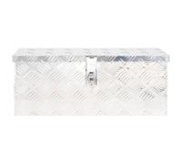 vidaXL Scatola portaoggetti argento 60x23,5x23 cm alluminio