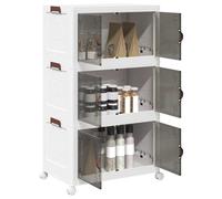 vidaXL Scatola Portaoggetti con Ruote 3 Livelli 75 L 64x39,5x110,5 cm