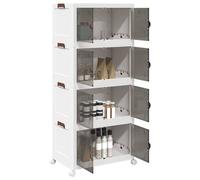 vidaXL Scatola Portaoggetti con Ruote 4 Livelli 75 L 64x40x141,5 cm