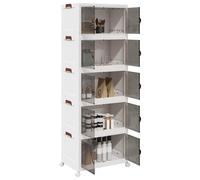vidaXL Scatola Portaoggetti con Ruote 5 Livelli 75 L 64x40x179 cm