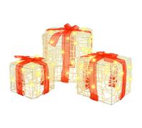 vidaXL Scatola Regalo 3 pcs Bianco caldo 20 x 20 x 20 cm Acrilico