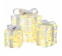 vidaXL Scatola Regalo 3 pcs Bianco caldo 20 x 20 x 20 cm PET