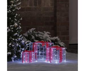 vidaXL Scatola Regalo 3 pz Bianco freddo 20 x 20 x 20 cm Acrilico