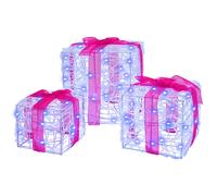 vidaXL Scatola Regalo con 60 LED 3 pcs Blu 20 x 20 x 20 cm Acrilico