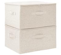 vidaXL Scatole Portaoggetti 2pz in Tessuto 43x34x23 cm Crema