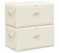 vidaXL Scatole Portaoggetti 2pz in Tessuto 43x34x23 cm Crema