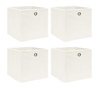 vidaXL Scatole Portaoggetti 4pz Bianche 32x32x32 cm Tessuto