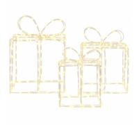 vidaXL Scatole Regalo di Natale Luminose LOVIISA 3 pz 360 LED