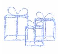 vidaXL Scatole Regalo di Natale Luminose LOVIISA 3 pz 360 LED Blu