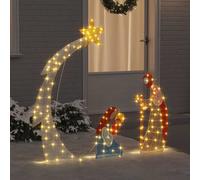 vidaXL Scena del Presepe Bianco caldo 149 x32 x 127.5 cm Poliestere