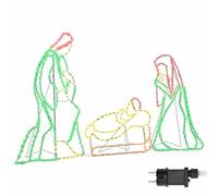 vidaXL Scena di Natività Illuminata Multicolore 112 x 72 cm PVC, Salotto, Moderno, Scena della Natività, Decorazione illuminata, Ornamento Natalizio, Decorazioni Festive