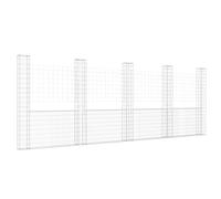 vidaXL Gabbione a U con 5 Pali in Ferro 500x20x200 cm