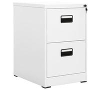 vidaXL Schedario Bianco 46x62x72,5 cm in Acciaio