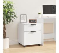 vidaXL Schedario con Ruote Bianco 45x38x54 cm Legno Multistrato