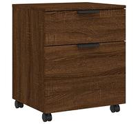 vidaXL Schedario con Ruote Marrone Rovere 45x38x54cm Legno Multistrato