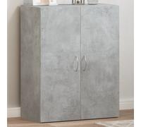 vidaXL Schedario Grigio Cemento 60x32x77,5 cm in Legno Multistrato