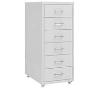 vidaXL Schedario Mobile Grigio 28x41x69 cm in Metallo