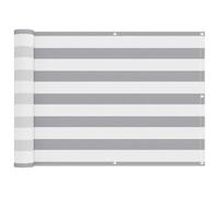 vidaXL Tenda da balcone a righe, resistente ai raggi UV impermeabile - Grigio chiaro/bianco 75x500 cm