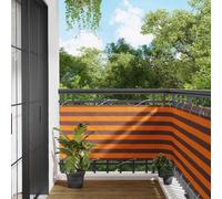vidaXL Tenda da balcone arancione e marrone, 75 x 200 cm, tenda da balcone, moderna a righe, resistente ai raggi UV, impermeabile, resistente, per terrazze e spazi esterni