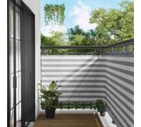 vidaXL Tenda da balcone grigio chiaro e bianco, 120 x 400 cm, tenda da balcone, moderna a righe, resistente ai raggi UV, impermeabile, resistente, per terrazze e spazi esterni
