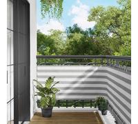 vidaXL Tenda da balcone moderna a righe – Grigio chiaro/bianco, 75 x 1000 cm, impermeabile