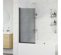 vidaXL Schermo per Bagno e Doccia Nero 68 x 130 cm Vetro Temperato