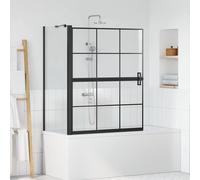 vidaXL Schermo per Bagno e Doccia Nero e trasparente 100 x 68 x 128 cm