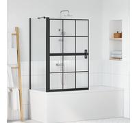 vidaXL Schermo per Bagno e Doccia Nero e trasparente 80 x 68 x 128 cm