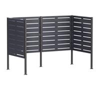 vidaXL Schermo per bidone della spazzatura 167 x 85 x 113 cm Acciaio