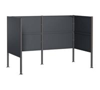 vidaXL Schermo per bidone della spazzatura 167 x 85 x 113 cm Acciaio