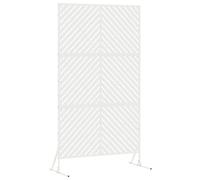 vidaXL Schermo per Privacy Bianco 100 x 50 x 180 cm Acciaio, Schermo per Giardino e terrazzo, divisore per Esterni, Pannello in Acciaio Rettangolare, partition per Patio